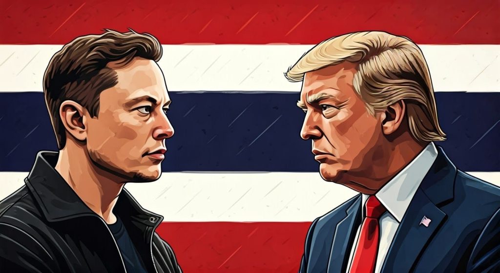 AI-generated image of Donald Trump and Elon Musk, symbolizing the intersection of political and economic influence on investments in the 2024 U.S. election